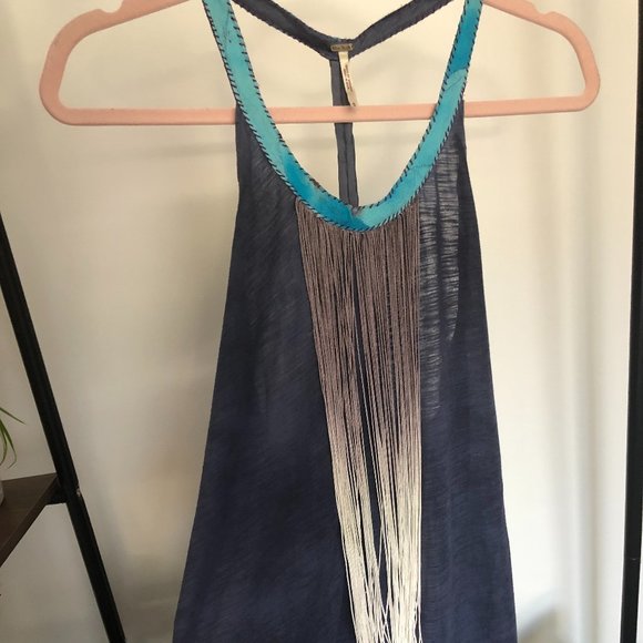 Free People Tie Dyed Fringe Top - Picture 3 of 7
